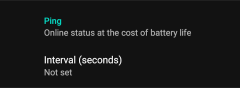 Ping Settings